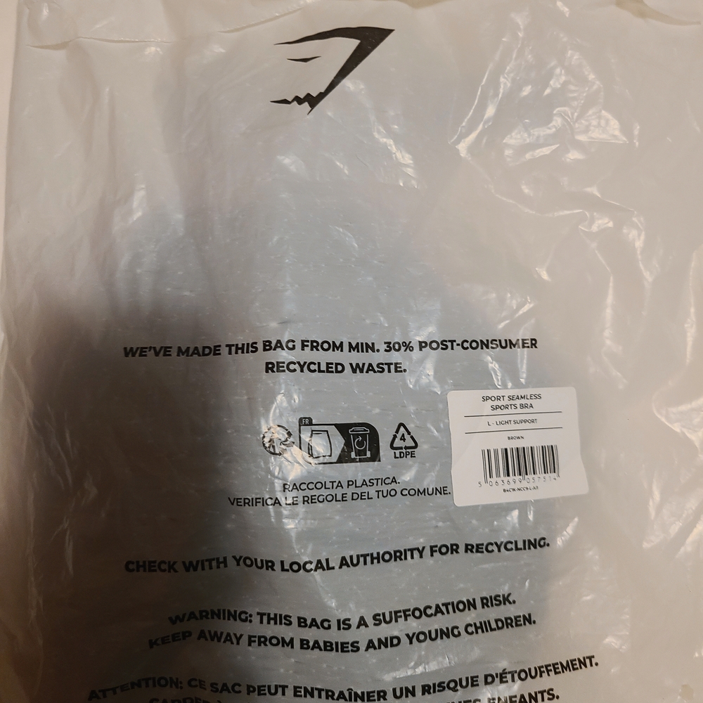 Gymshark Sport Seamless Sports Bra | Size Large | Brown/Black | NWT - Picture 5 of 6